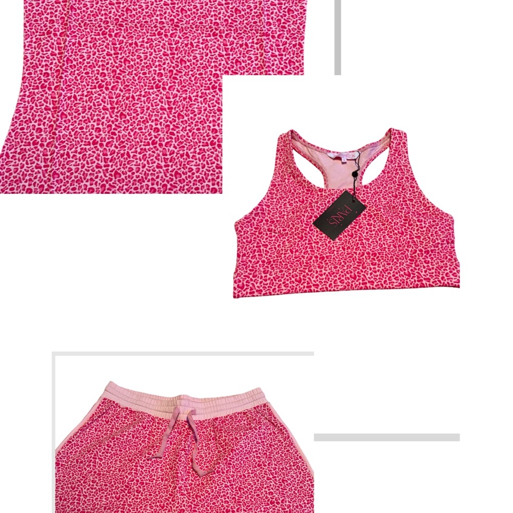 Paris Hilton Pink Animal Print Pajama Set